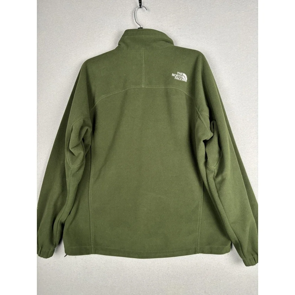 The North Face Jacket Mens Large Green Fleece WindWall Full Zip Hiking Outdoor